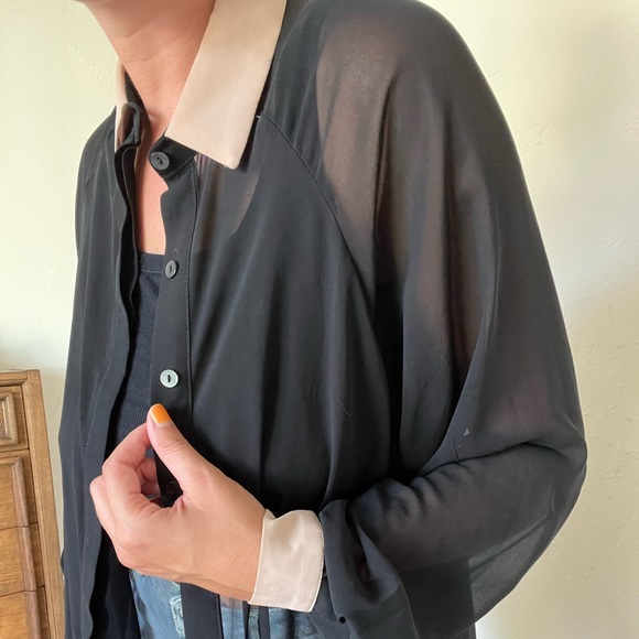 Ssemienne Sheer Black Button Down - Picture 10 of 10